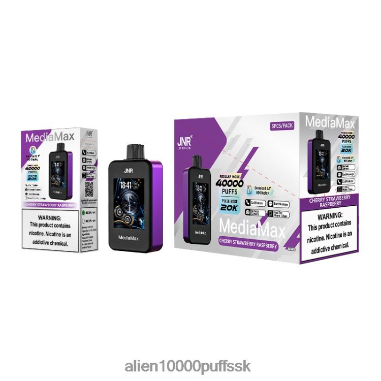 JNR Vape Nicotine Content - JNR MediaMax 40 tis čerešňa jahoda malina 8B68L014