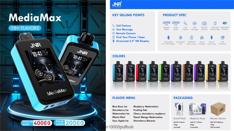 JNR Vapes Factory - JNR MediaMax 40 tis miamská mäta 8B68L019
