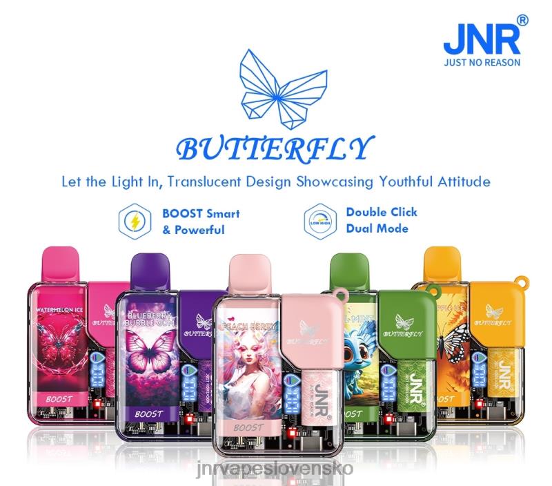 JNR Vape Nicotine - jnr motýľ LF20N66 broskyňové bobule